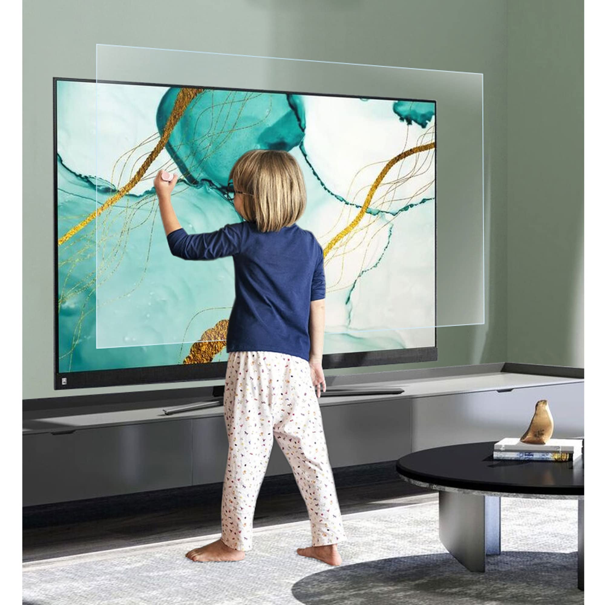 Monitory 50-calowe, antyodblaskowe, filtr ekranu blokujący niebieskie światło, zapobiegają zmęczeniu oczu, bez pęcherzyków powietrza do LCD, LED, 4K OLED i QLED HDTV - 50 cali, 1095 x 616 mm