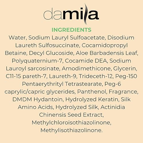 Miniatura 7 de damila Champú sin sal y sulfato para queratina y cabello teñido - Perfecto para cabello dañado, encrespado, rizado o seco (33.8 fl oz)