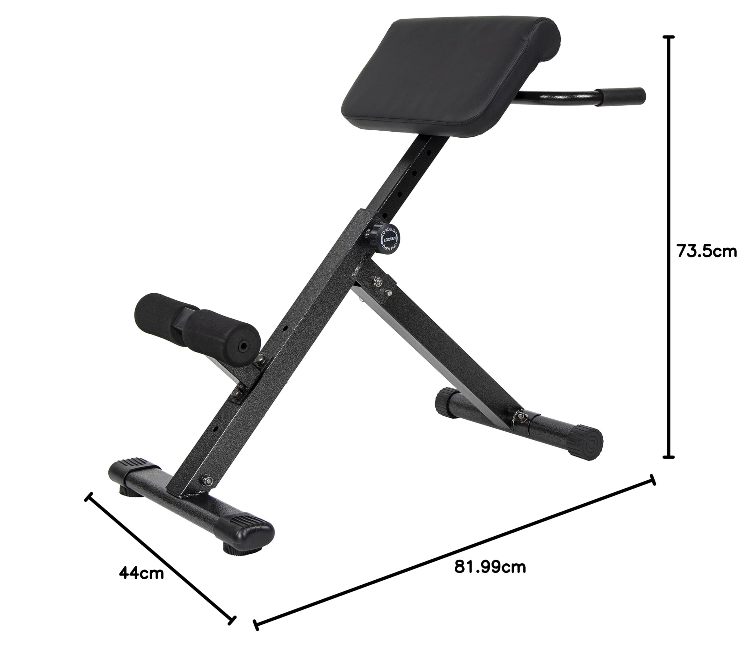 Signature Fitness Roman Chair AB Back - Banco de hiperextensión con asa, ajustable, capacidad de 300 libras, color negro