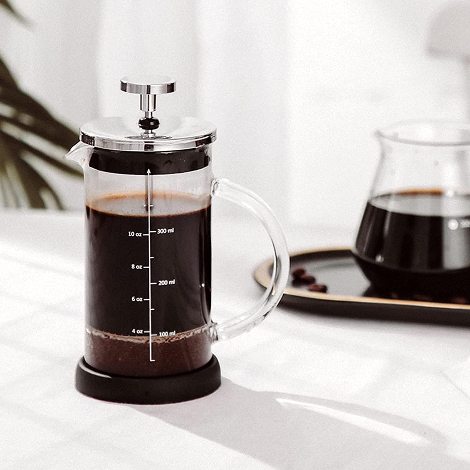 máquina de café, Cafetera De Prensa, Prensa De Café, Cafetera, Cafetera, Cafetera De Prensa Francesa, Cafetera De Prensa Francesa con Triple Filtro De Acero Inoxidable, Cafetera, Vidrio De Borosilicat