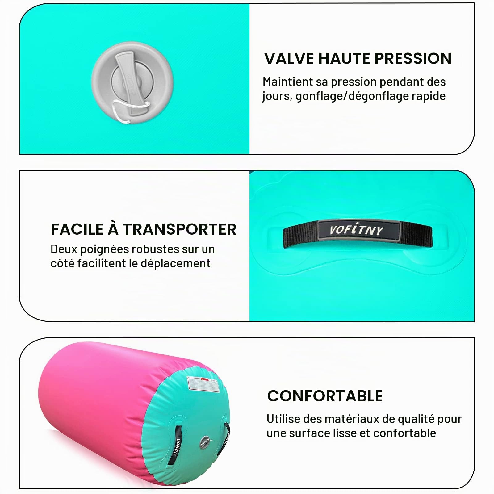 VOFiTNY Gymnastics Air Tumble Track Tumbling Track, Inflatable Gymnastics Training Mat with Electric Pump, Tumble Track for Home and Gym Use