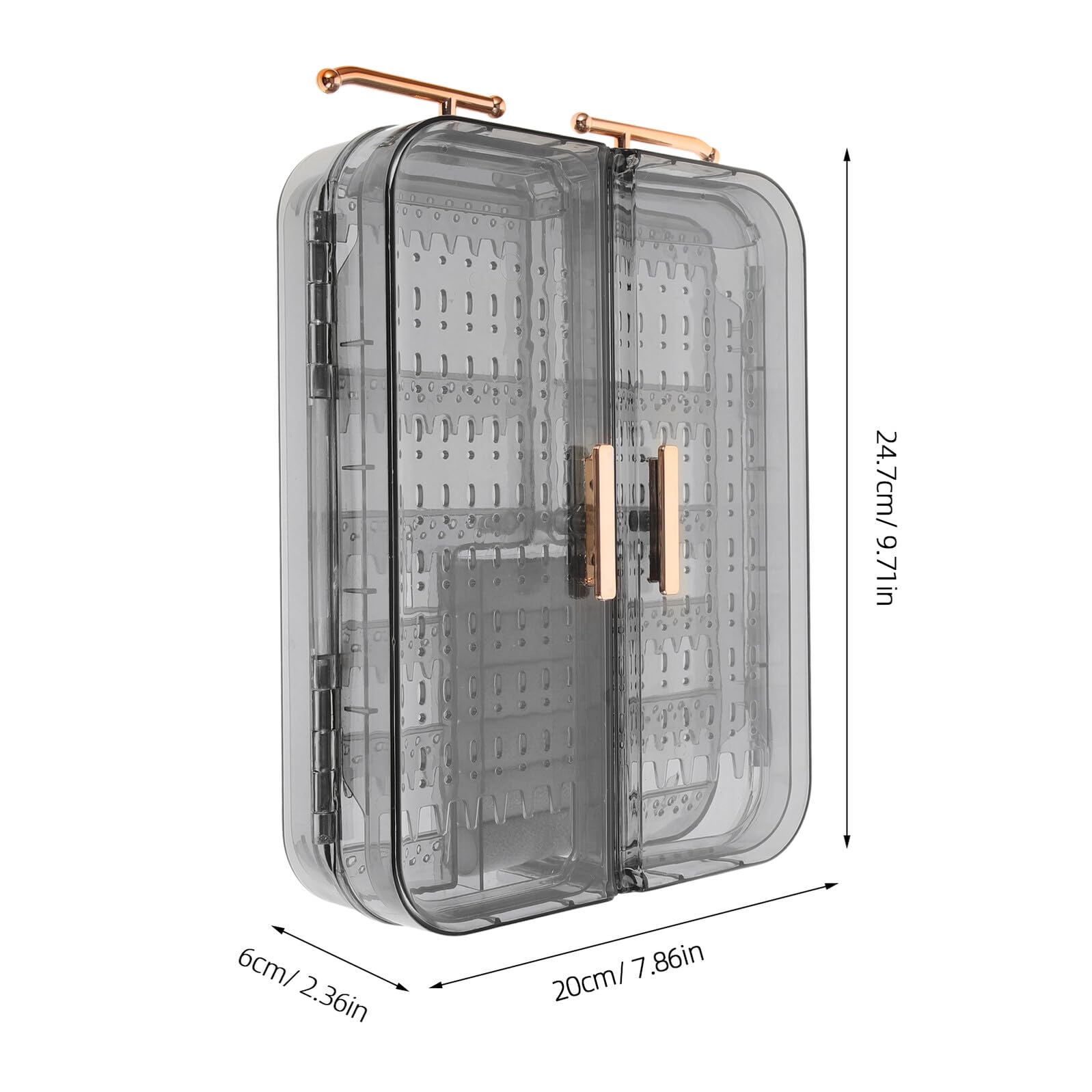 YARNOW Organizer Gioielli da Parete Trasparente in Pet Resistente Mensola Sospesa per Orecchini e Collane Design Elegante Nero-Grigio per Casa e Armadio