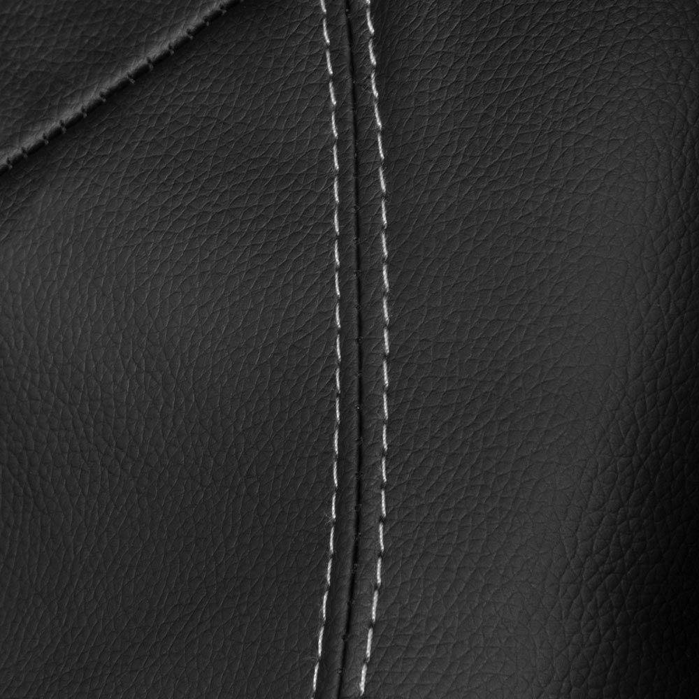 Motor Trend Black Stitched Faux Leather Car Seat Covers for Front Seats – Premium Automotive Bucket Seat Covers, Made for Vehicles with Removable Headrests, Fits Most Car Truck SUV