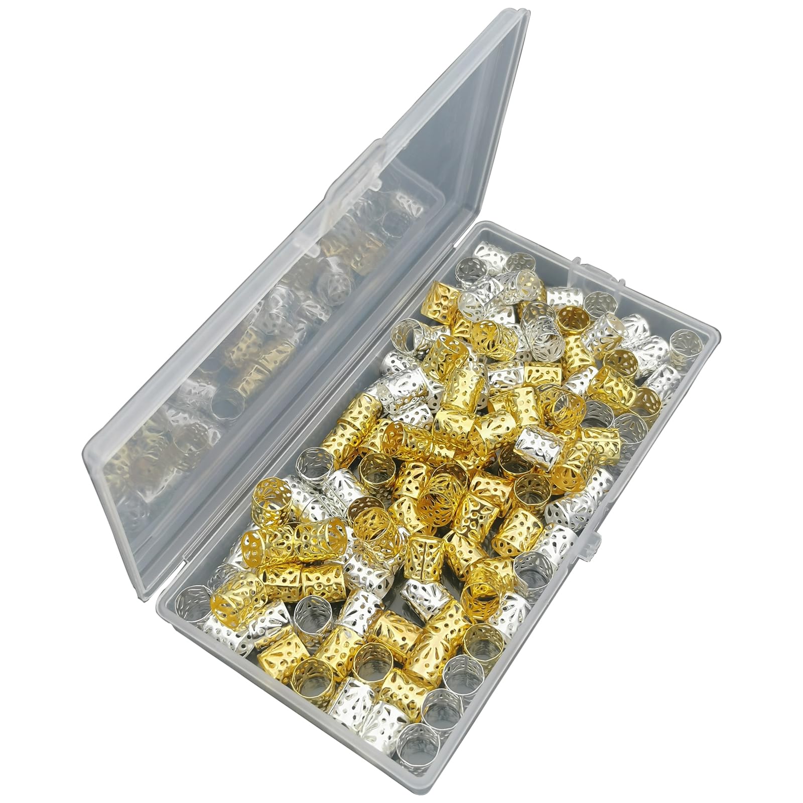 50 pezzi di Dreadlock Accessori per Capelli in oro Anelli per capelli in regolabili Trecce Decorative in Ferro Decorazione di Barba e Capelli Intrecciare 100 pezzi mini elastici