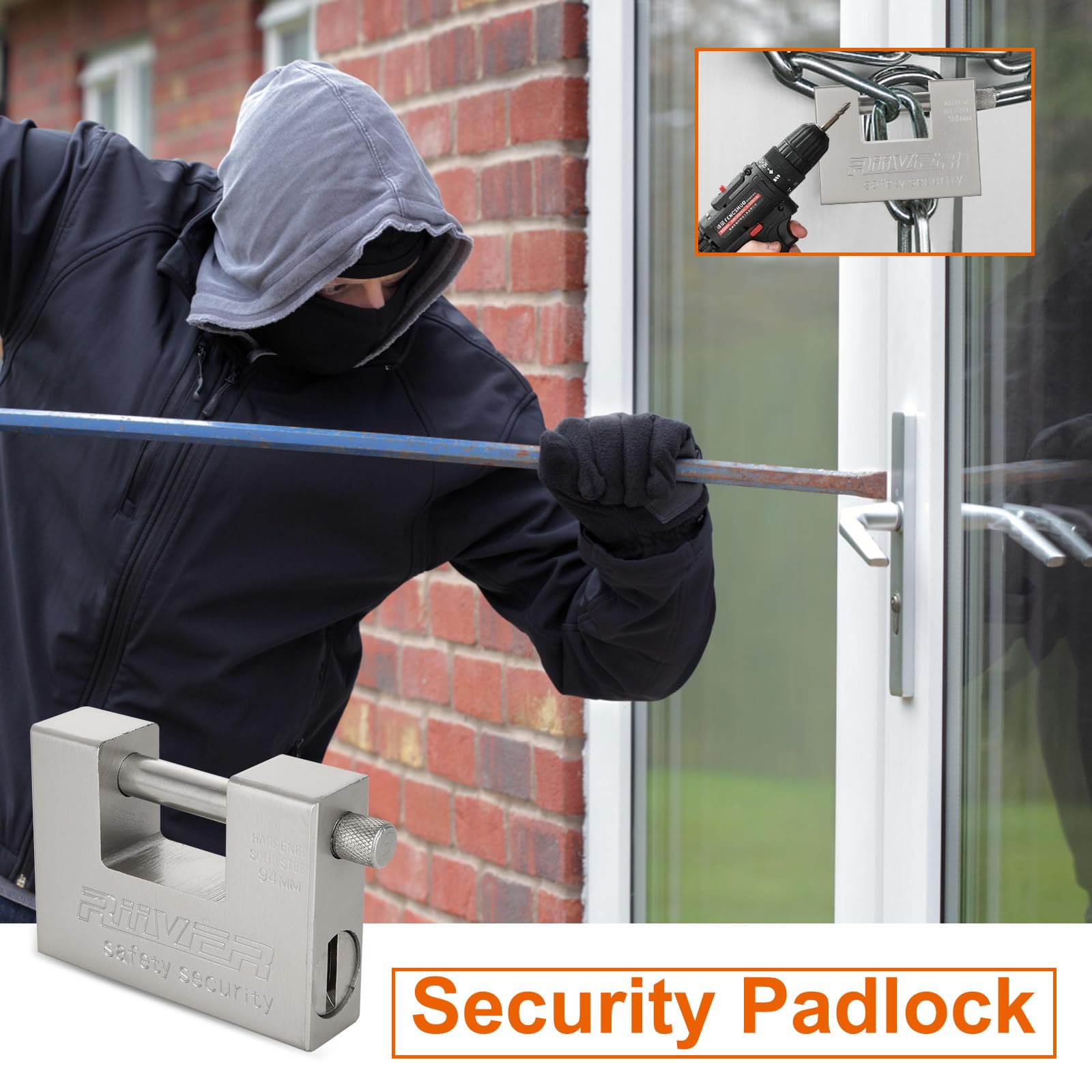 JMIATRY 2 candados de contenedor con llaves, candado de seguridad resistente de 74 mm, grillete de 12 mm de grosor, cilindro antitaladro, candado de acero para contenedores, puertas, cobertizos,
