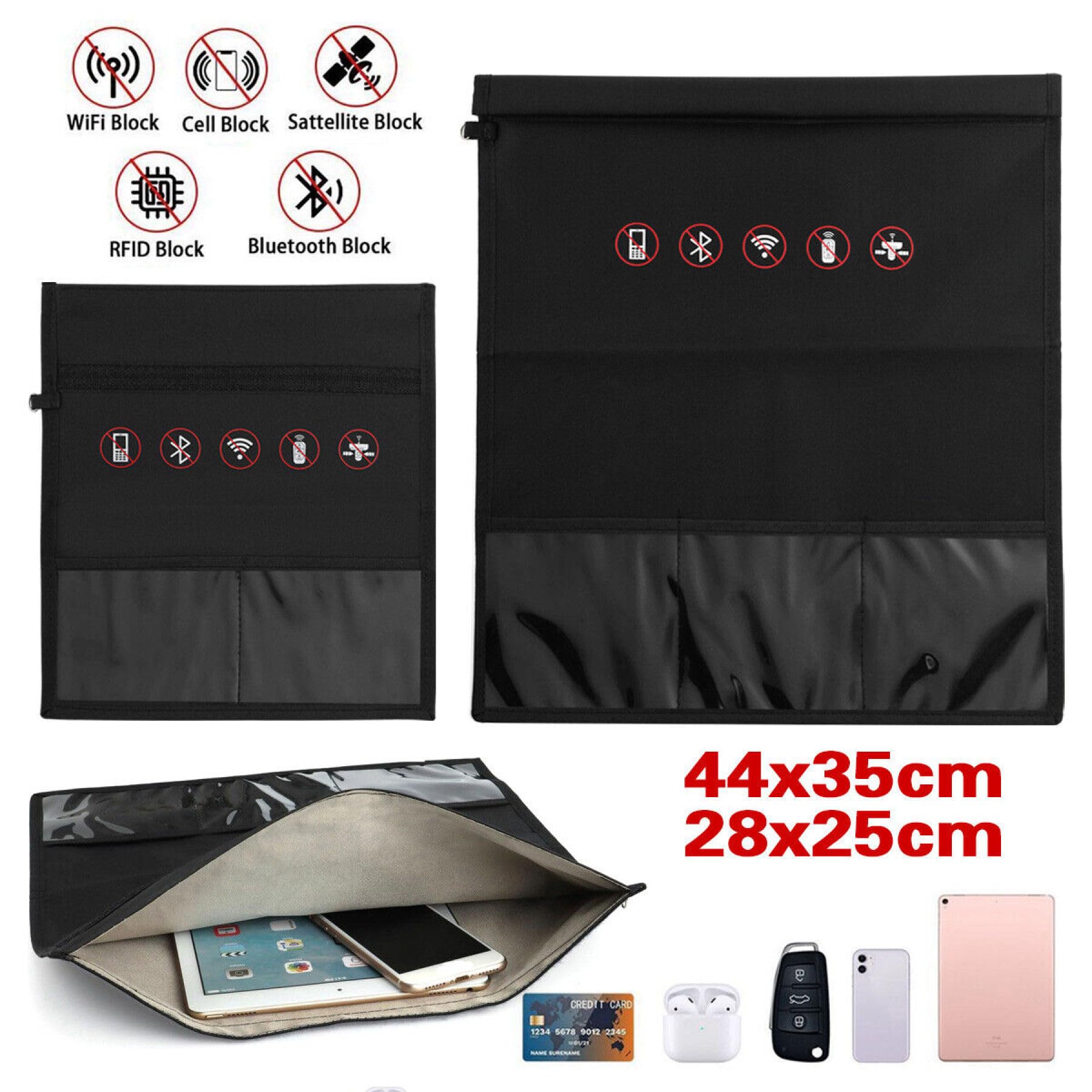 Torba Faraday z osłoną blokującą sygnał RFID, duża torba na laptopa, mała/duża (25 * 28 cm)