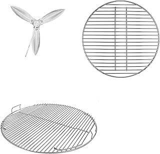 GFTIME 54.6cm Cooking Grate, Charcoal Grate and Cleaning System Kit for Weber 57cm One-Touch Silver, Bar-B-Kettle, Master-Touch and One-Touch Charcoal Grills, Fits Weber 7436, 7441, 7444