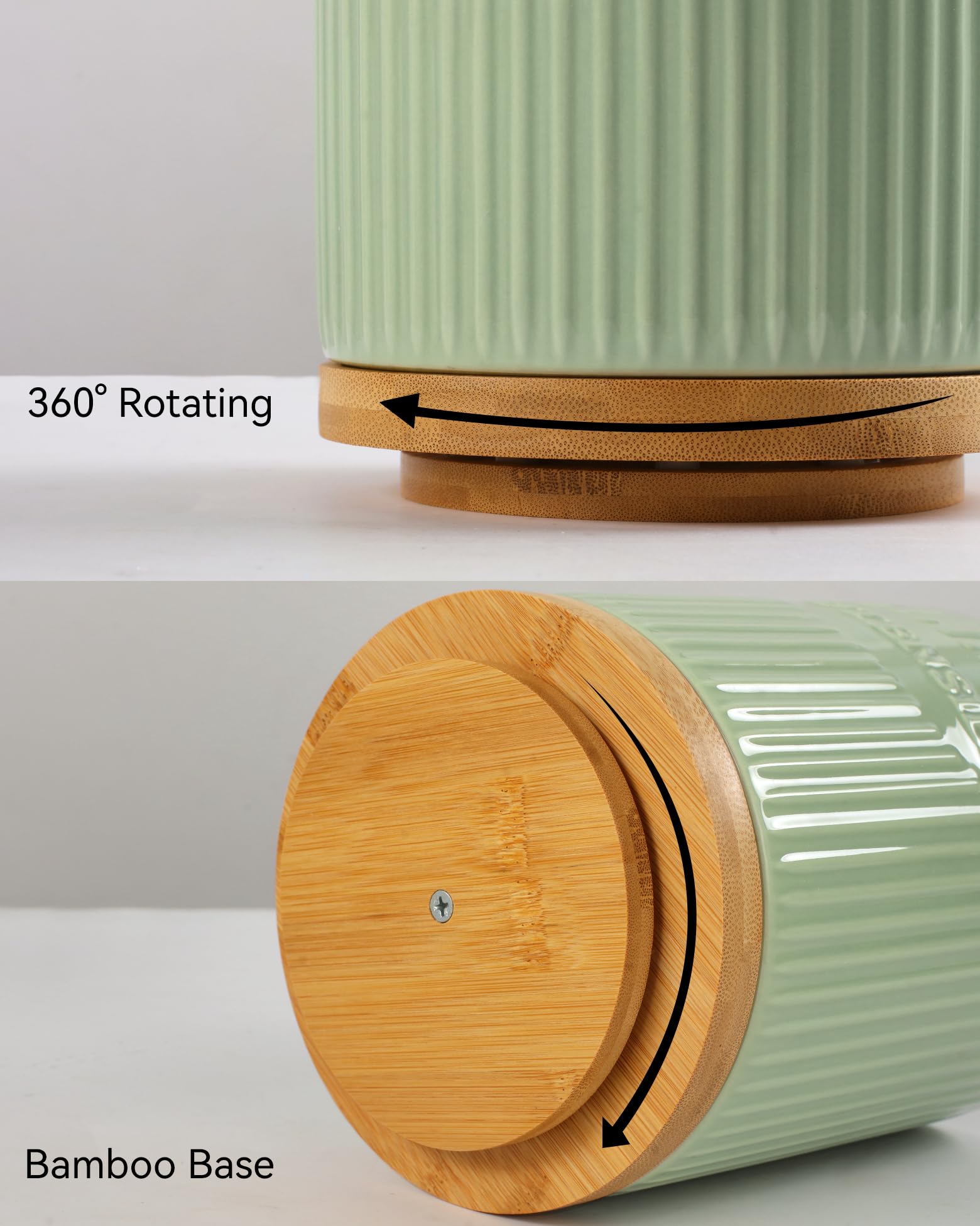 Soporte para utensilios de cocina, giratorio 360°, color verde