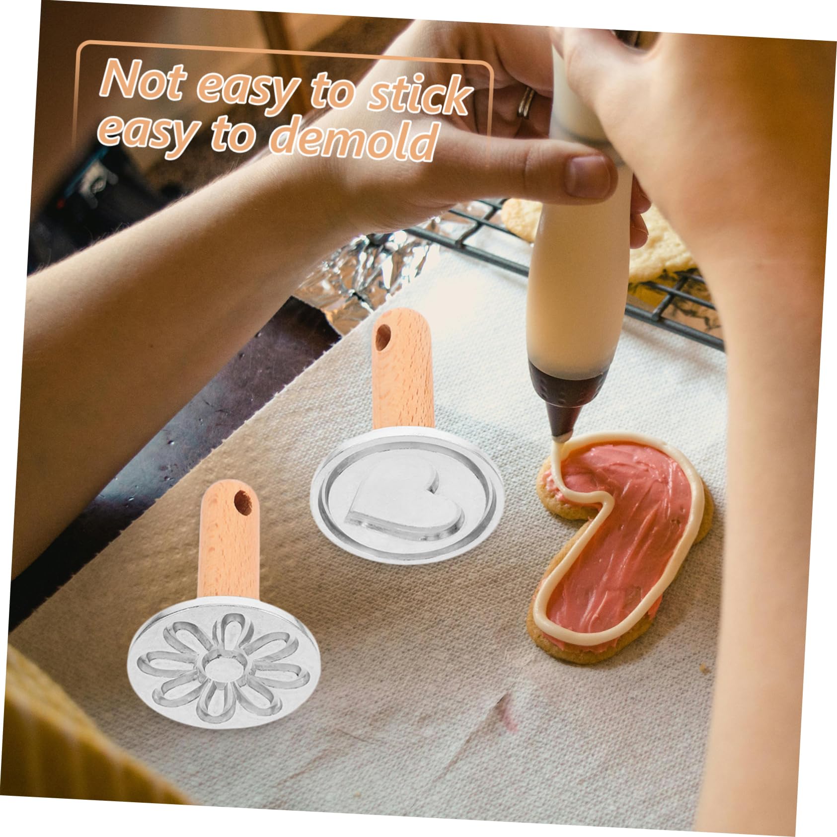 Cabilock 4 Moldes Para Galletas Molde Para Galletas 3D Molde Reutilizable Para Galletas Molde Para Prensar Galletas Accesorio Para Hornear Molde Para Hornear 3D Molde Para