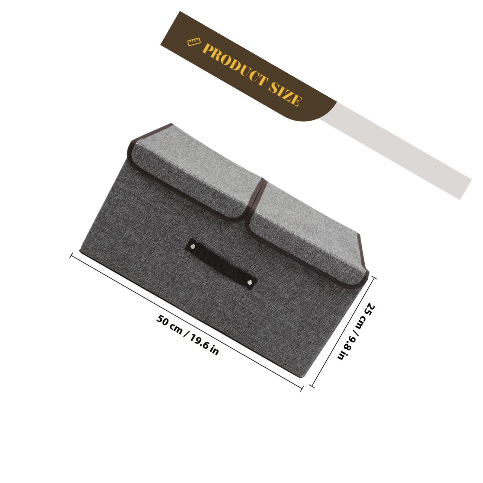 POPETPOP Caja de Almacenamiento Plegable para Ropa Tapa Grande 50X30X25 CM de Lino de Algodón Resistente al Desgaste y Plegable para Dormitorio y Hogar Color