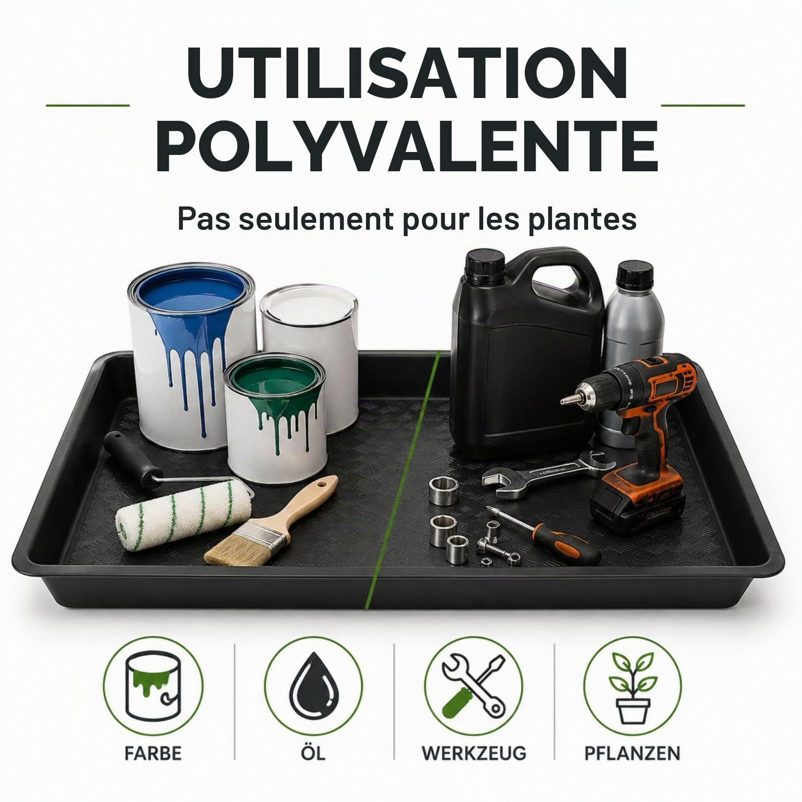 Weedness Bac de Rétention – 120×120×12 cm – Étanche et Résistant pour Culture Indoor, Hydroponique & Tente de Culture – Protection de Sol Flexible