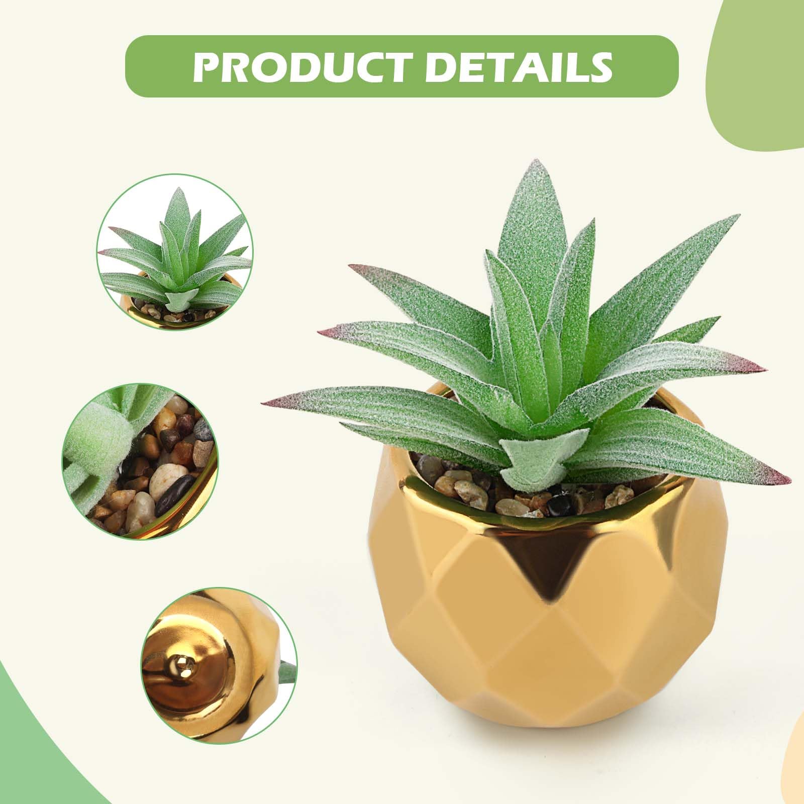 Pure Garden Piante Grasse Finte Agave Gigante 132 Cm: Set Da 2 Con Vaso Incluso - 4