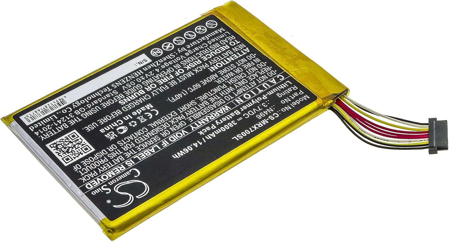FITHOOD Battery Replacement for Magellan TRX7 N496 (3800mAh/3.7V)