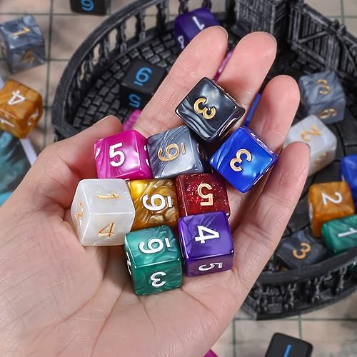 Miniatura 47 de CiaraQ Dados poliédricos DND (100 unidades) con una bolsa de dados compatibles con juegos de mesa de rol de Dungeons and Dragons DND RPG MTG