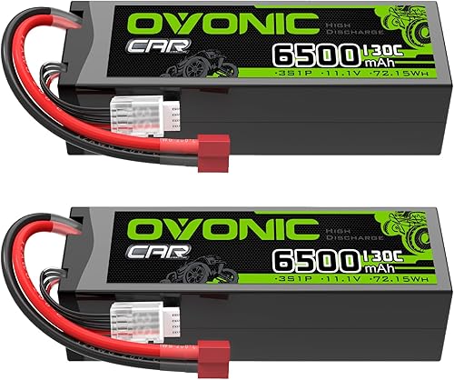OVONIC 3S LiPo Batería 6500mAh 11.1V 130C RC Batería con Dean Estilo T Conector