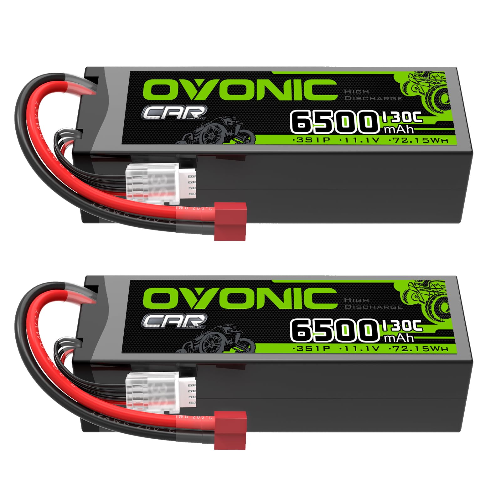 OVONIC 3S LiPo Battery 6500mAh 11.1V 130C RC Battery with T-Plug Connector