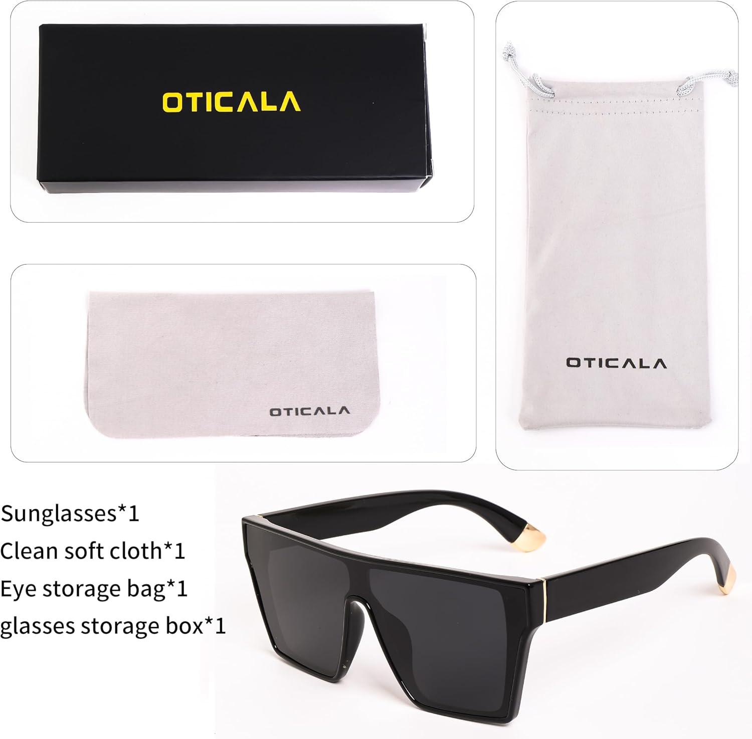 Oversized Polarized Sunglasses for Men Sunglasses Large Flat Top Chic Big Square Shades Sun Glasses - Image 6