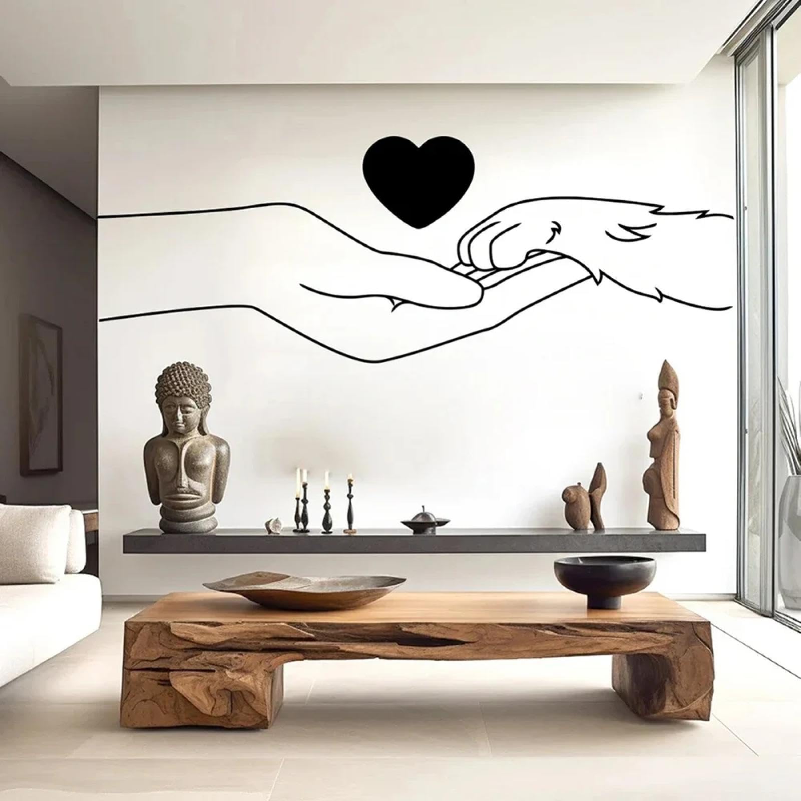 GZGZG PVC Self Adhesive Hand and Paw Wall Sticker Pet Salon Decoration Dog Wall Art Sticker Animal Wallpaper Decal