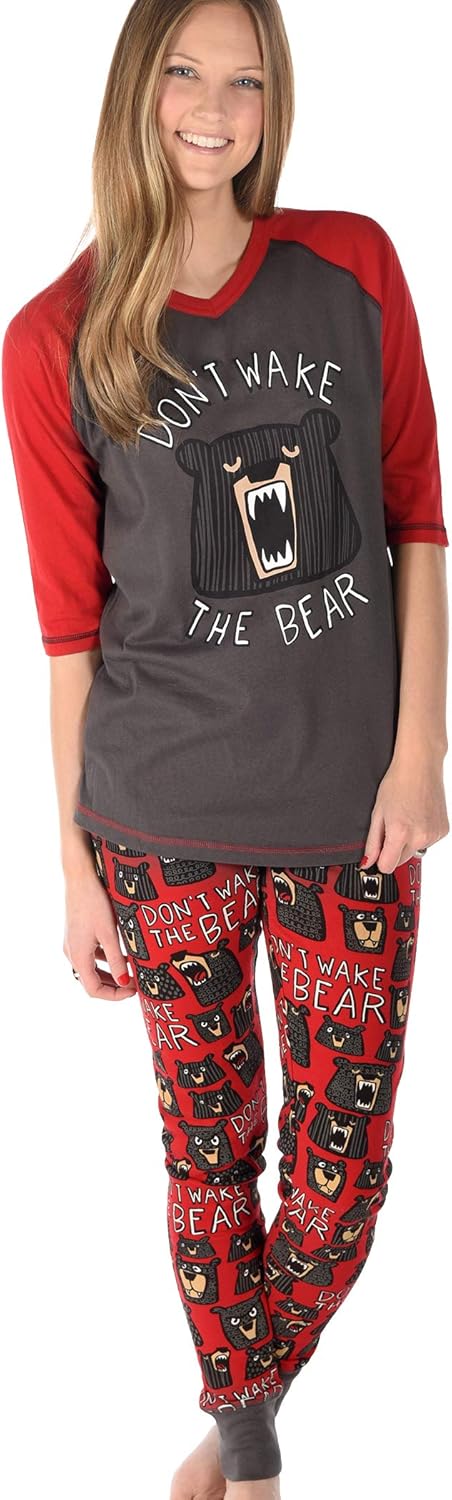 Lazy One Women's Soft Casual Pajama Leggings and Tall Tee Sets With Cute Fun Prints, Cute Women's Pajama Sets