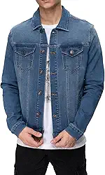 Jaqueta Jeans Masculina Resistente Com Botões E Manga Comprida, Jaqueta Jeans Clássica