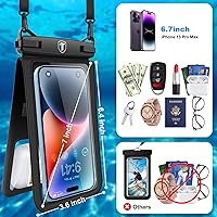 Vista 2 de Njjex Bolsa impermeable doble espacio para teléfono Paquete de 2 fundas impermeables para teléfono S25 Ultra S24 S23 S22 S21+ S20 S10 S9 Note 20