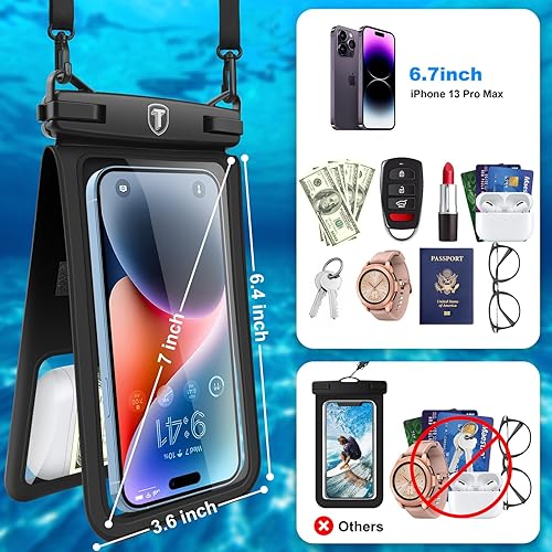 Miniatura 2 de Njjex Bolsa impermeable doble espacio para teléfono  Paquete de 2 fundas impermeables para teléfono S25 Ultra S24 S23 S22 S21+ S20 S10 S9 Note 20