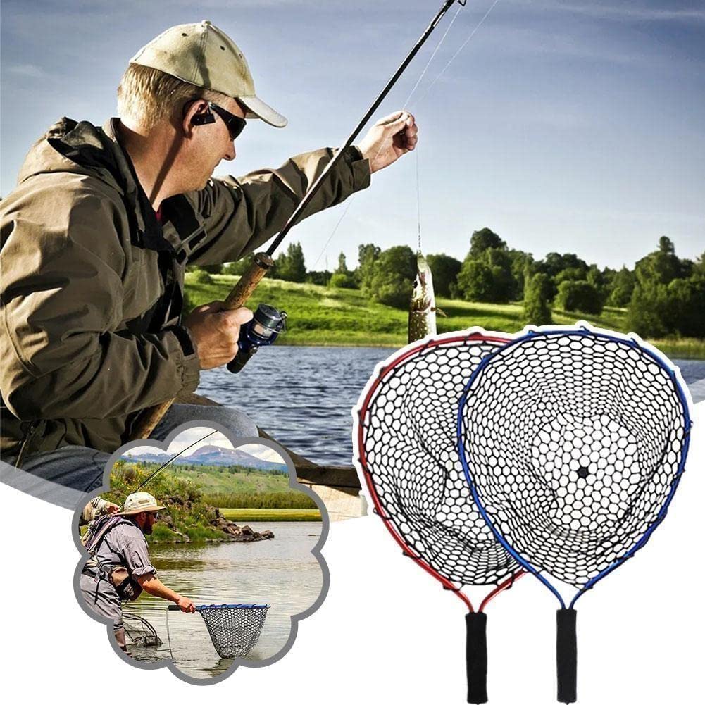 Rete Da Pesca In Gomma Con Manico Telescopico – Rete In Silicone, Leggera E Pratica Per Ogni Uscita Di Pesca