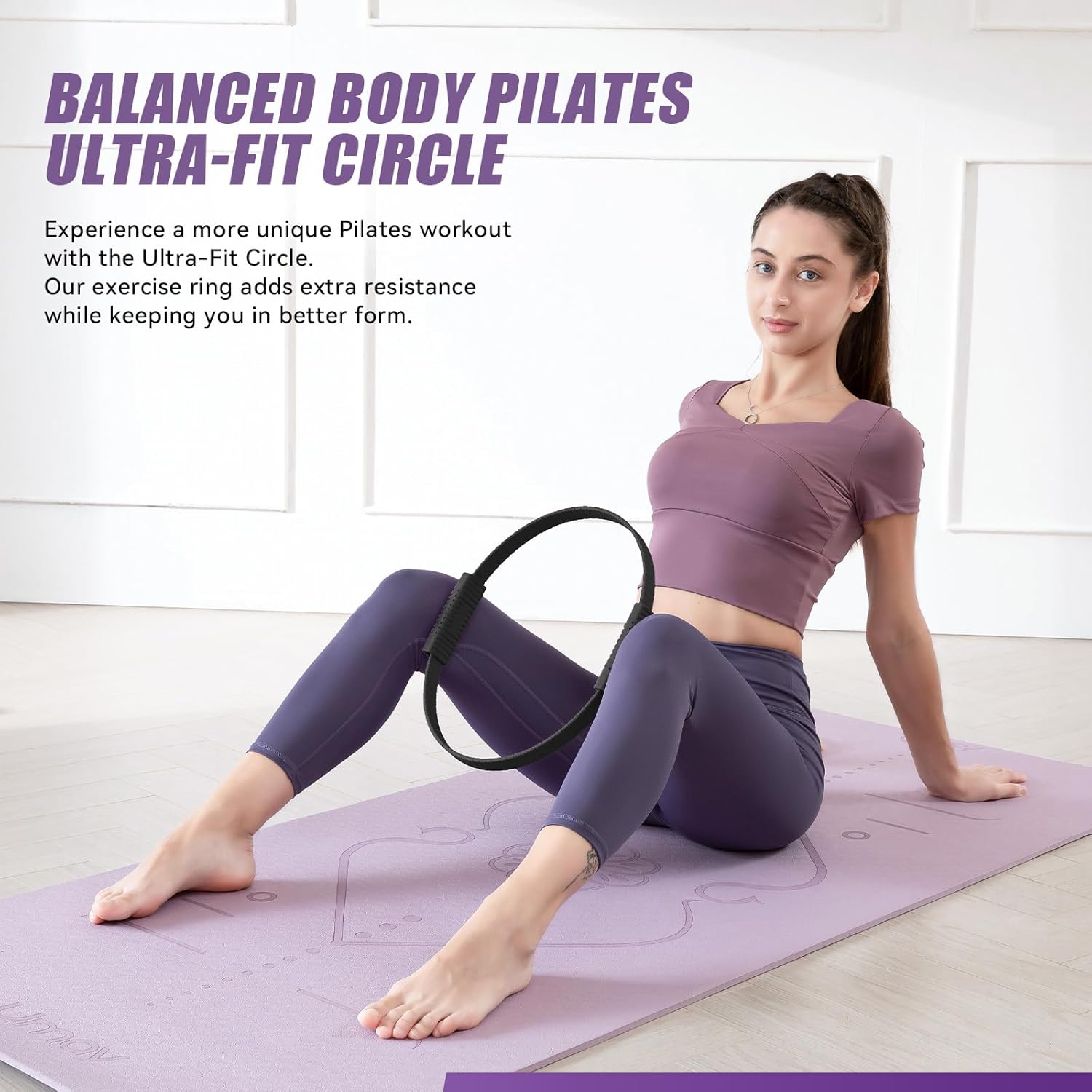 Pilates Ring Circle, 14" Magic Circle Pilates Rings for Focusing on Toning Inner Thighs, Arms, and Core, Fitness Exercise Ring Workout Ring for Yoga and Pilates - Image 3