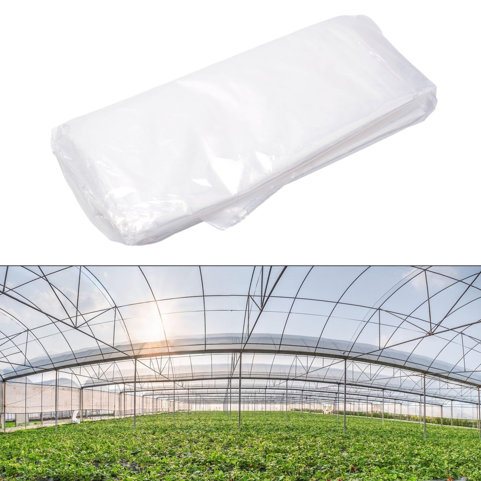Polythène transparent pour bâche en plastique, 004 mm d'épaisseur, 2 m x 6 m ou 2 m x 10 m, toit de serre, châssis froid et jardin pour protection 2 x 6 m