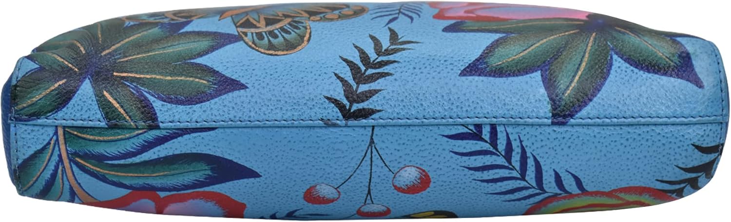 Anna by Anuschka Women's Hand-painted Women's Genuine Leather Slim Medium Crossbody