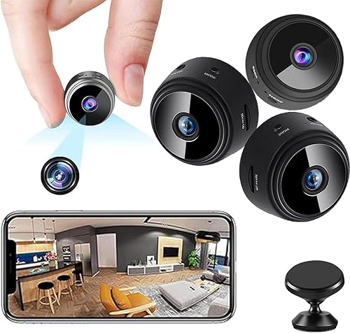 -Spy Focus Mini cámara de seguridad magnética paquete de 3 mini cámara de vigilancia WiFi inalámbrica pequeña cámara de seguridad para el hogar