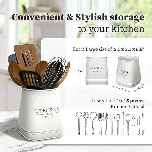 Miniatura 4 de Soporte para utensilios de cerámica  Soporte grande de cerámica para utensilios de cocina para encimera, organizador de herramientas de cocina