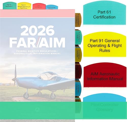 Pestañas para FAR/AIM 2026/2025 para Licencia de Piloto Privado - VFR - 50 pestañas