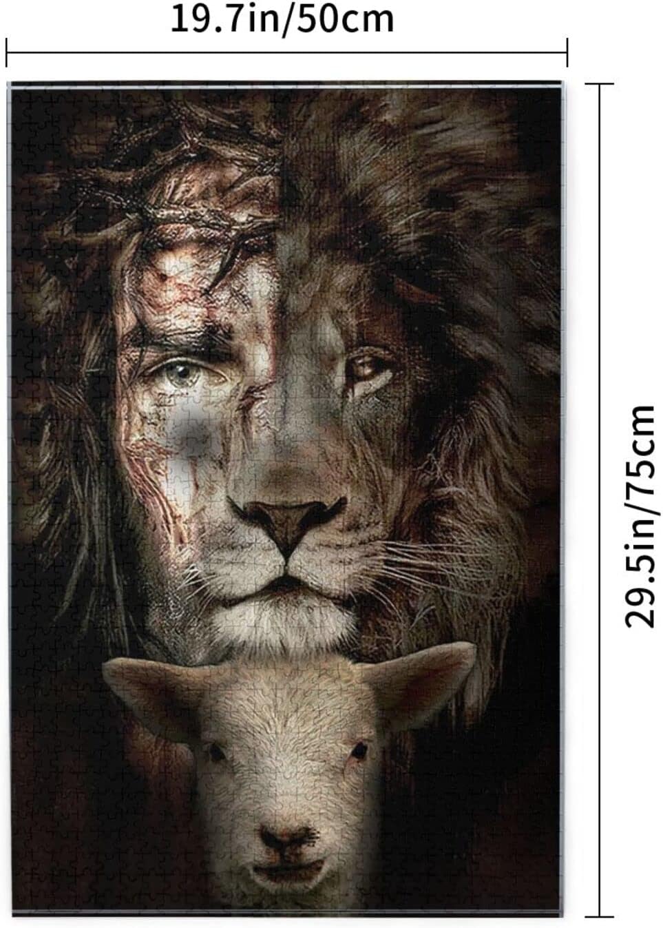 Jesus Lion and Lamb Jigsaw Puzzles 1000 Pieces for Adults - Puzzles for Adults and Children Home Decoration