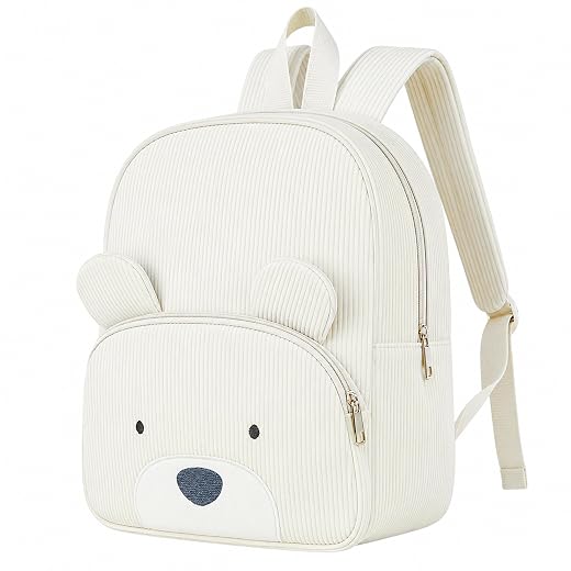 Mini mochila de veludo cotelê, mochila escolar para crianças, meninas, pré-escola, jardim de infância, 33 cm A, serve para pasta Mochila infantil de veludo cotelê para meninos e meninas 3-6 anos pré-escolar, jardim de infância, urso fofo, mochila de viagem para creche