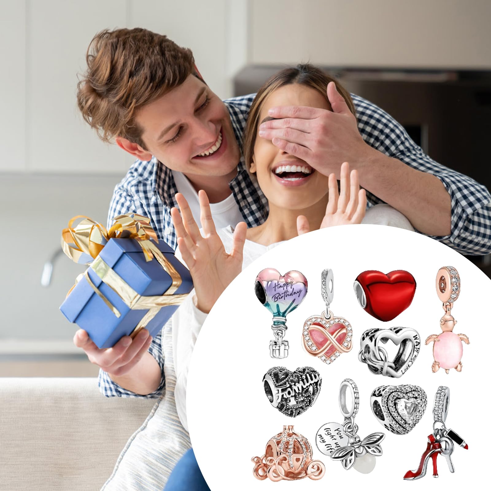 10 sztuk damskich zawieszek typu charms, posrebrzane zawieszki w stylu vintage, do samodzielnego wykonania naszyjników i bransoletek, zestaw biżuterii z cyrkoniami, europejski zestaw biżuterii do