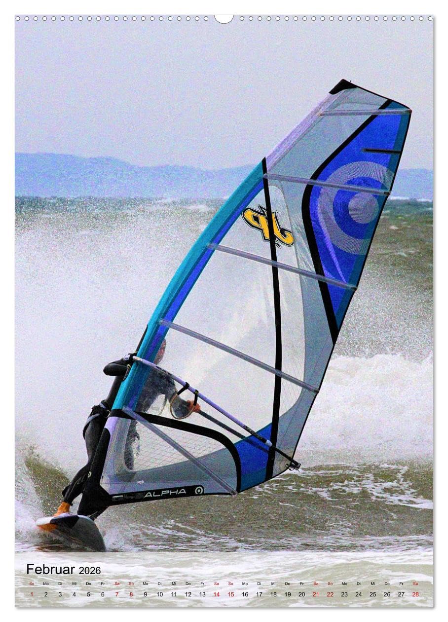 Windsurfen - Fun pur (hochwertiger Premium Wandkalender 2026 DIN A2 hoch), Kunstdruck in Hochglanz: Spektakulärere Surfszenen, aufgenommen an traumhaften Surfspots (CALVENDO Sport)