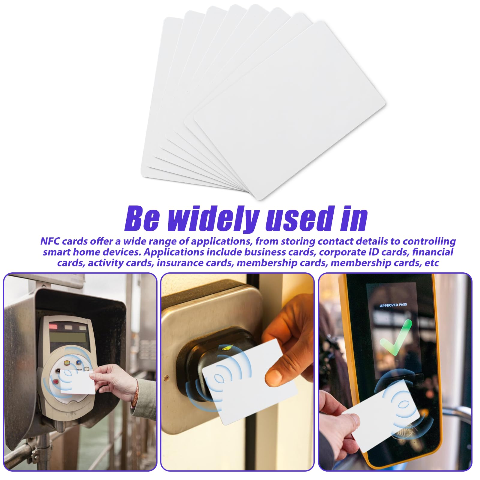 SPORWAY NTAG 215 NFC Cartes: 100 Pièces NFC Cartes Tag, 504 Mémoire d'Octets, NTAG 215 NFC Étiquettes Blanches Compatibles avec Tagmo pour Tous les Smartphones et Appareils Compatibles NFC