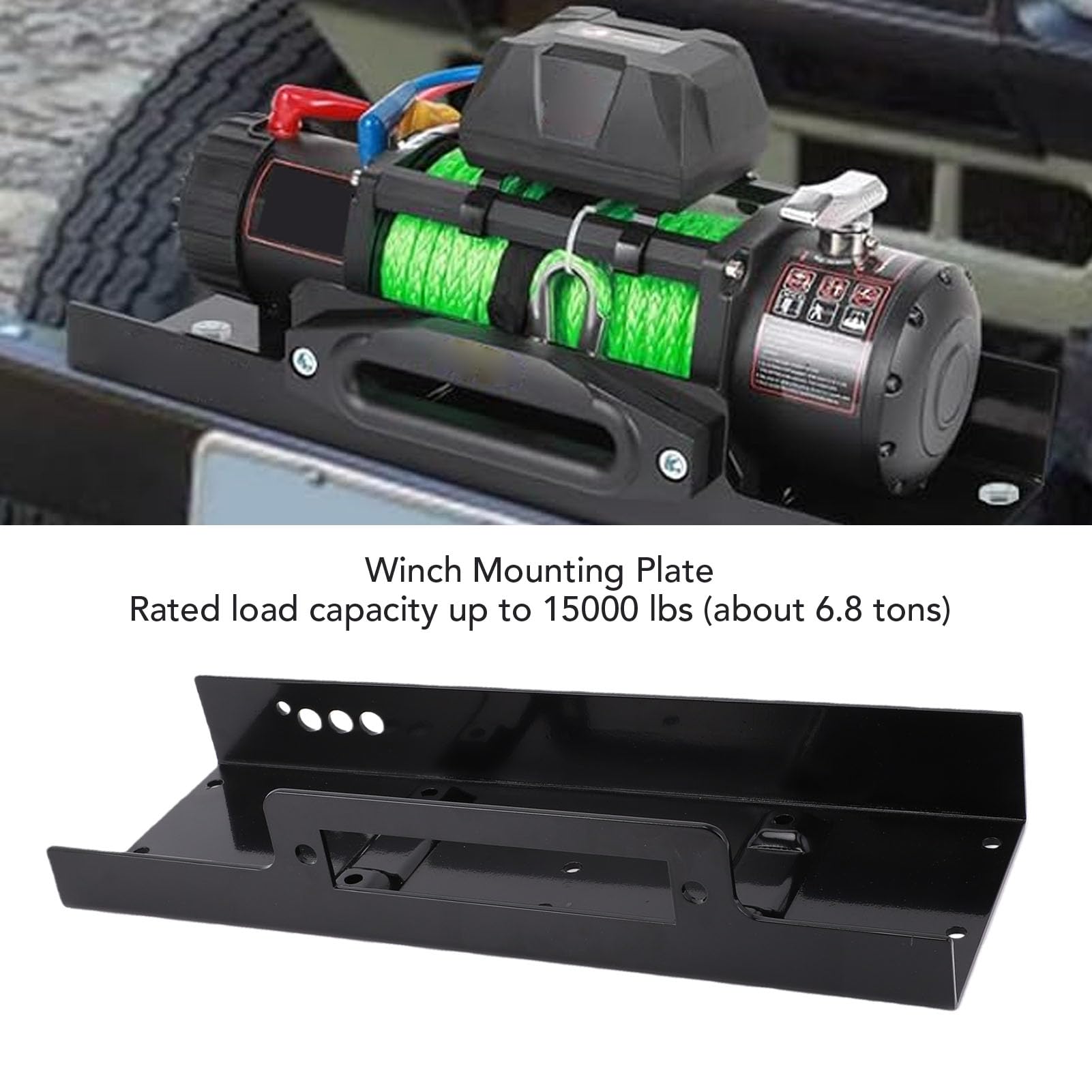 Garosa Płyta Montażowa Wciągarki Heavy Duty 15000lbs Uniwersalny Uchwyt Wciągarki do SUV-ów, Ciężarówek ATV, UTV, Stal Stopowa 10x4,5 Cala