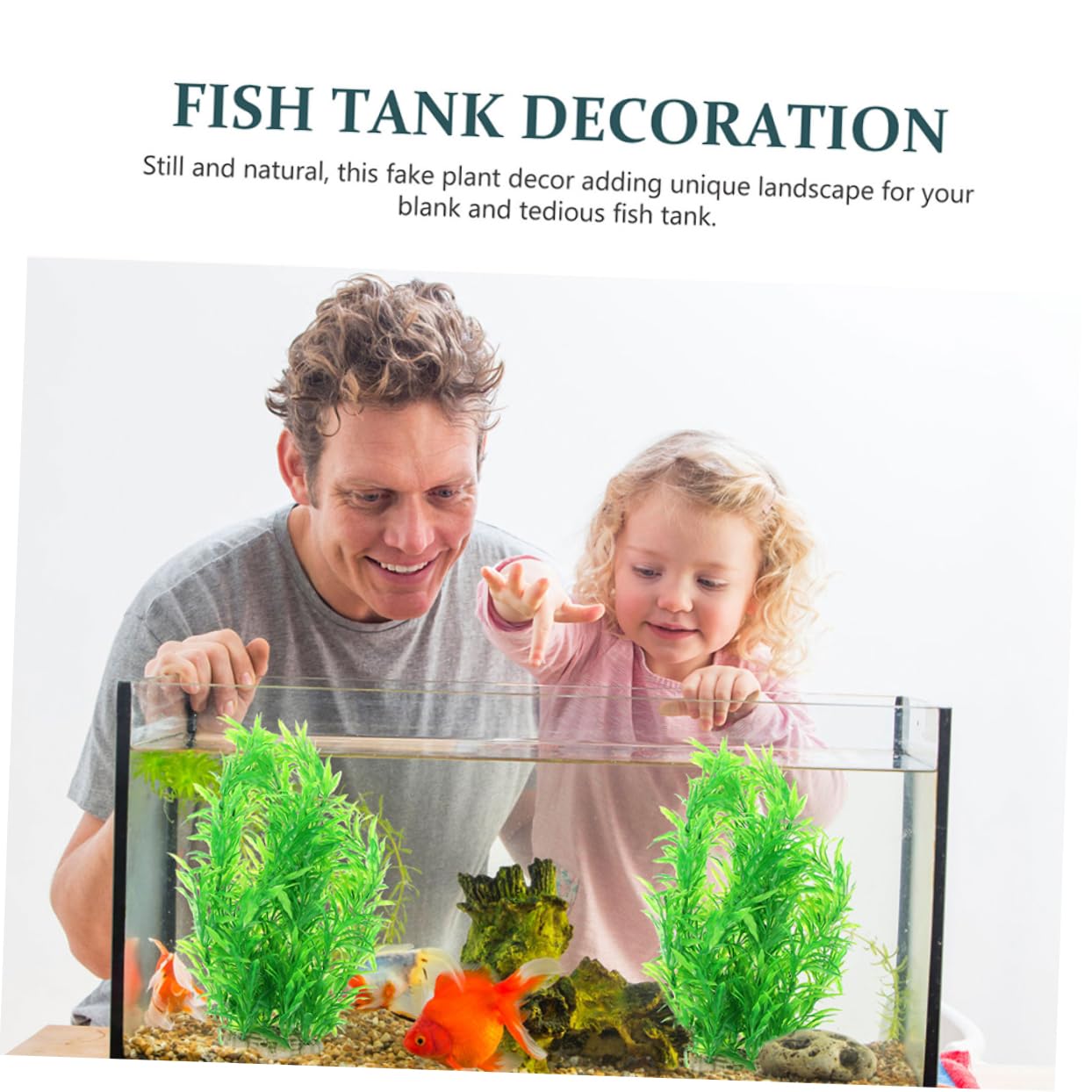POPETPOP Aquarium Artificial Plant - Realistic Plastic Decoration, 6.8x4.5x10 Cm, Lifelike Design For Fish Tanks