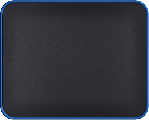 Alfombrilla de mouse (0.157 pulgadas de grosor) con base de goma antideslizante azul, alfombrilla pequeña negra para mouse con superficie lisa,