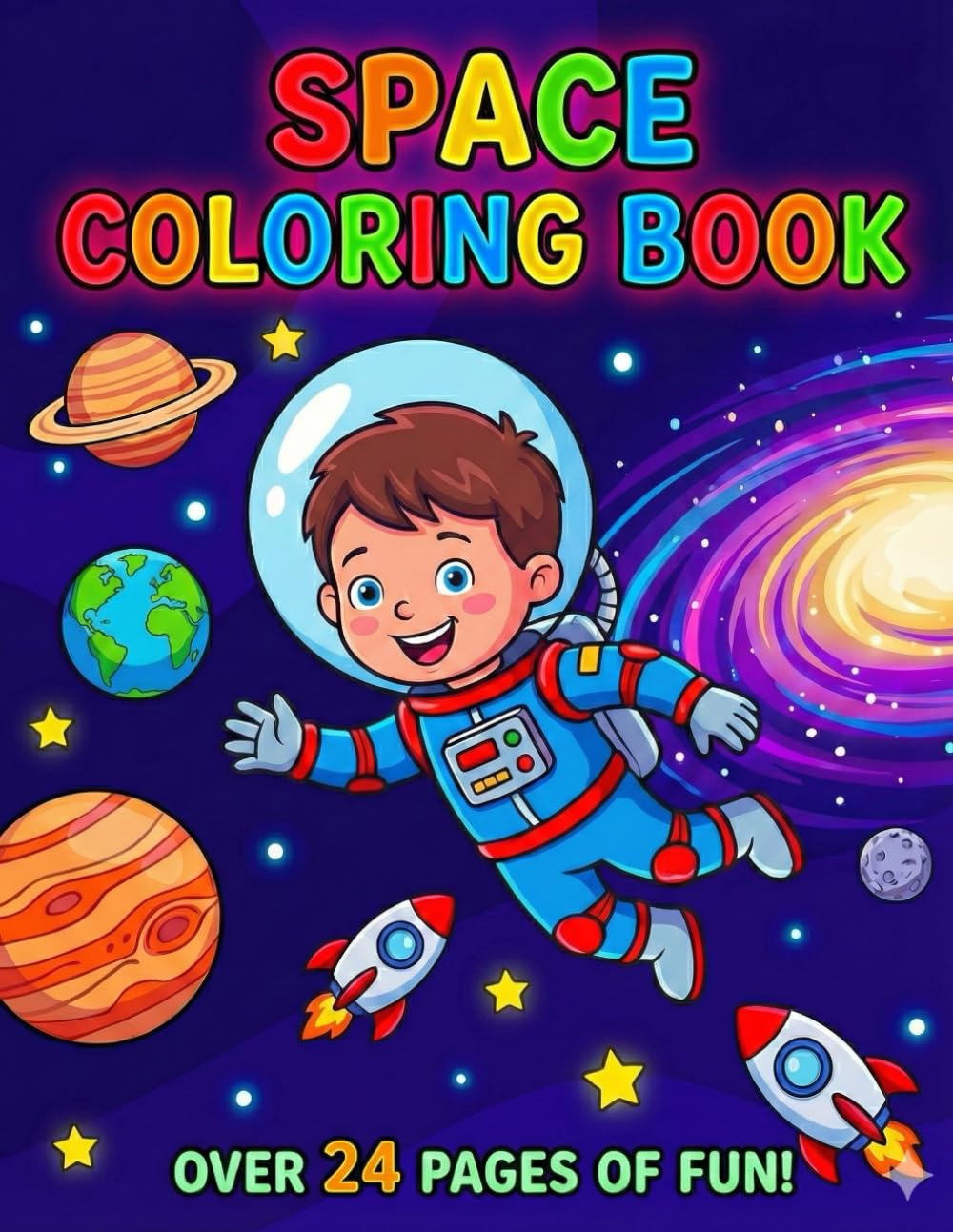 Space Coloring Book for Kids Ages 3–6