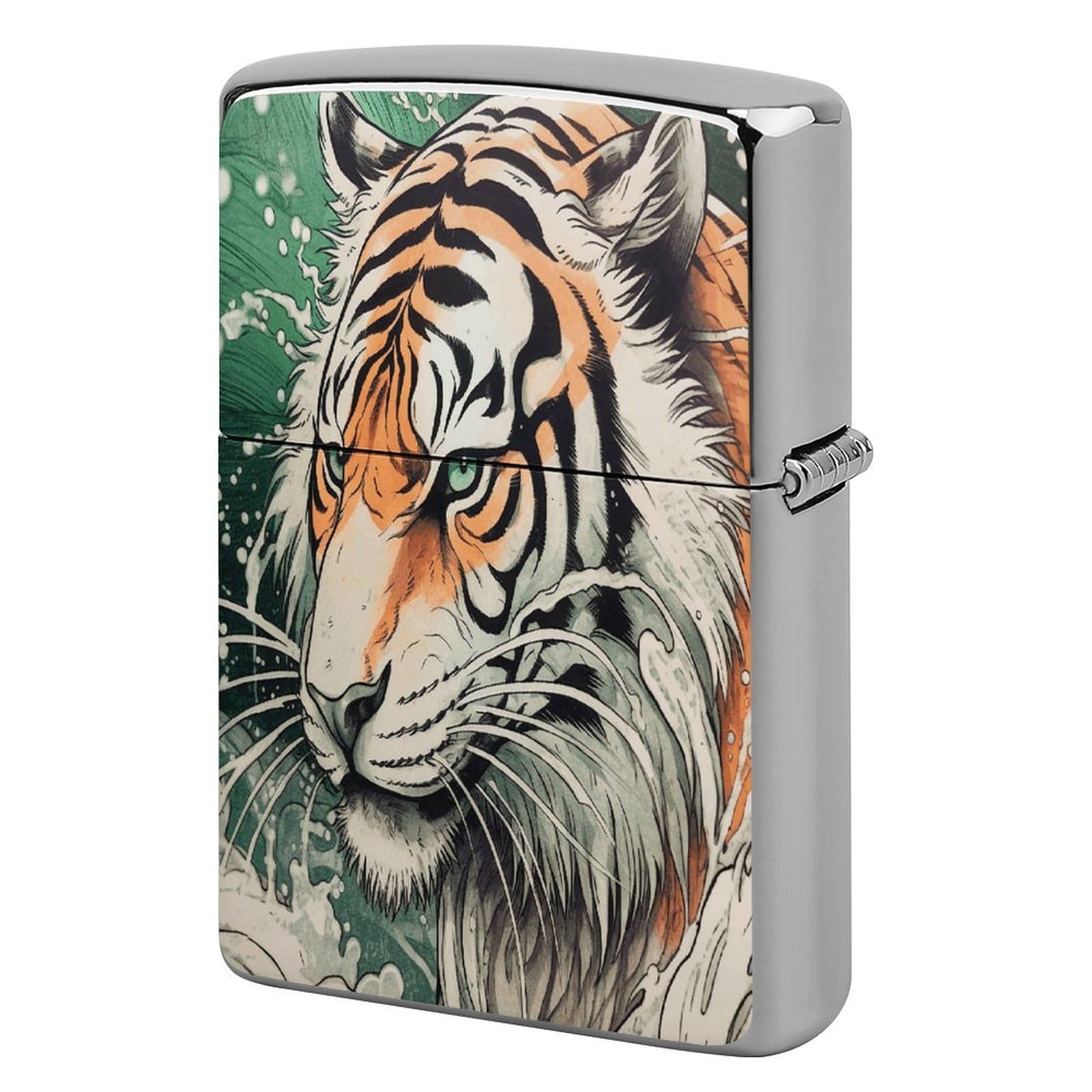 Btcowzrv Style A Hand Drawn Tiger Metal Lighter Case Sleeve Cover Holder