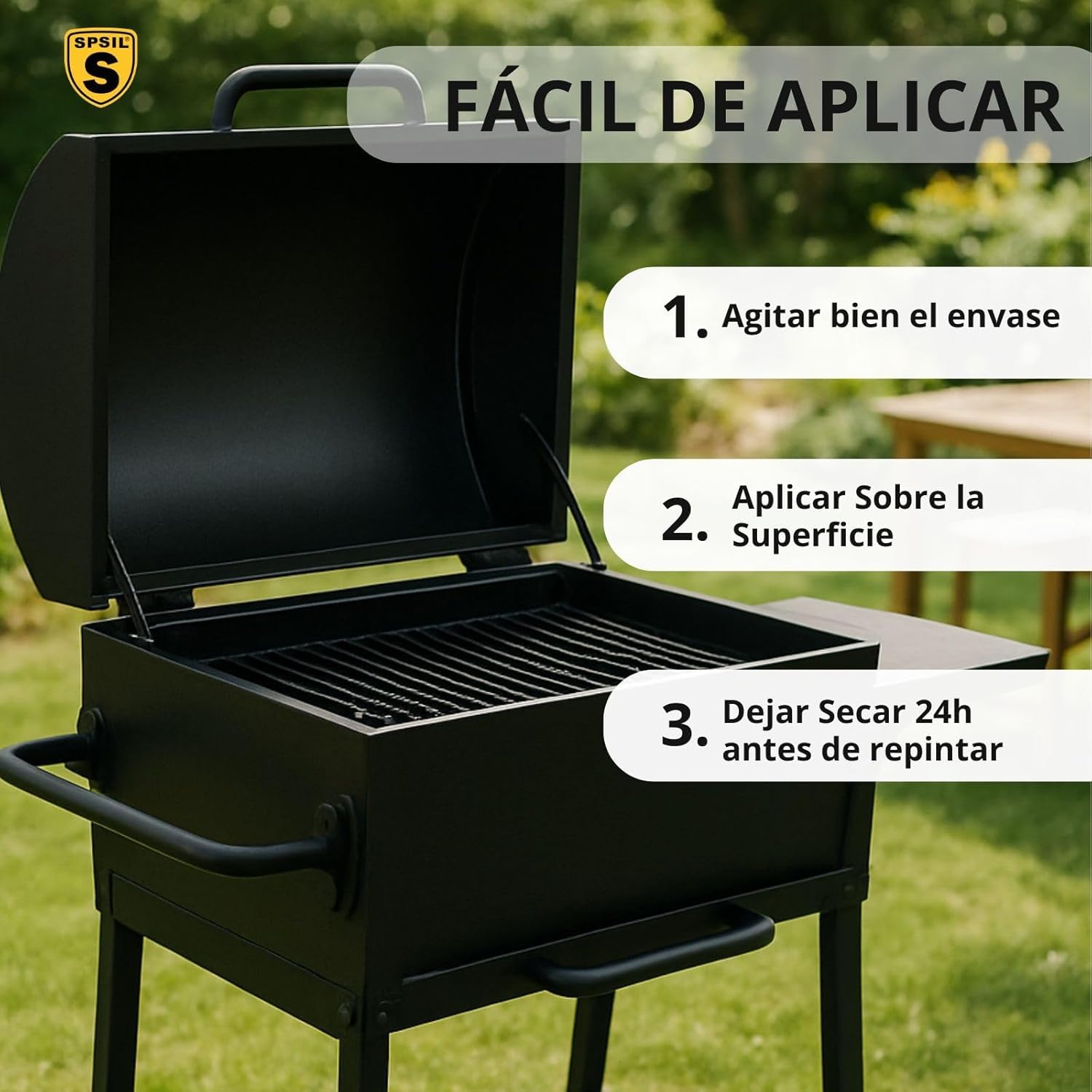 SPSIL Spray Pintura Temperatura Anticalorica Negro 400ml (pack of 6),Protección Anticorrosión para Radiadores, Motores, Parrillas y Más,Pintura para Coche y Moto,Resistencia 600°C