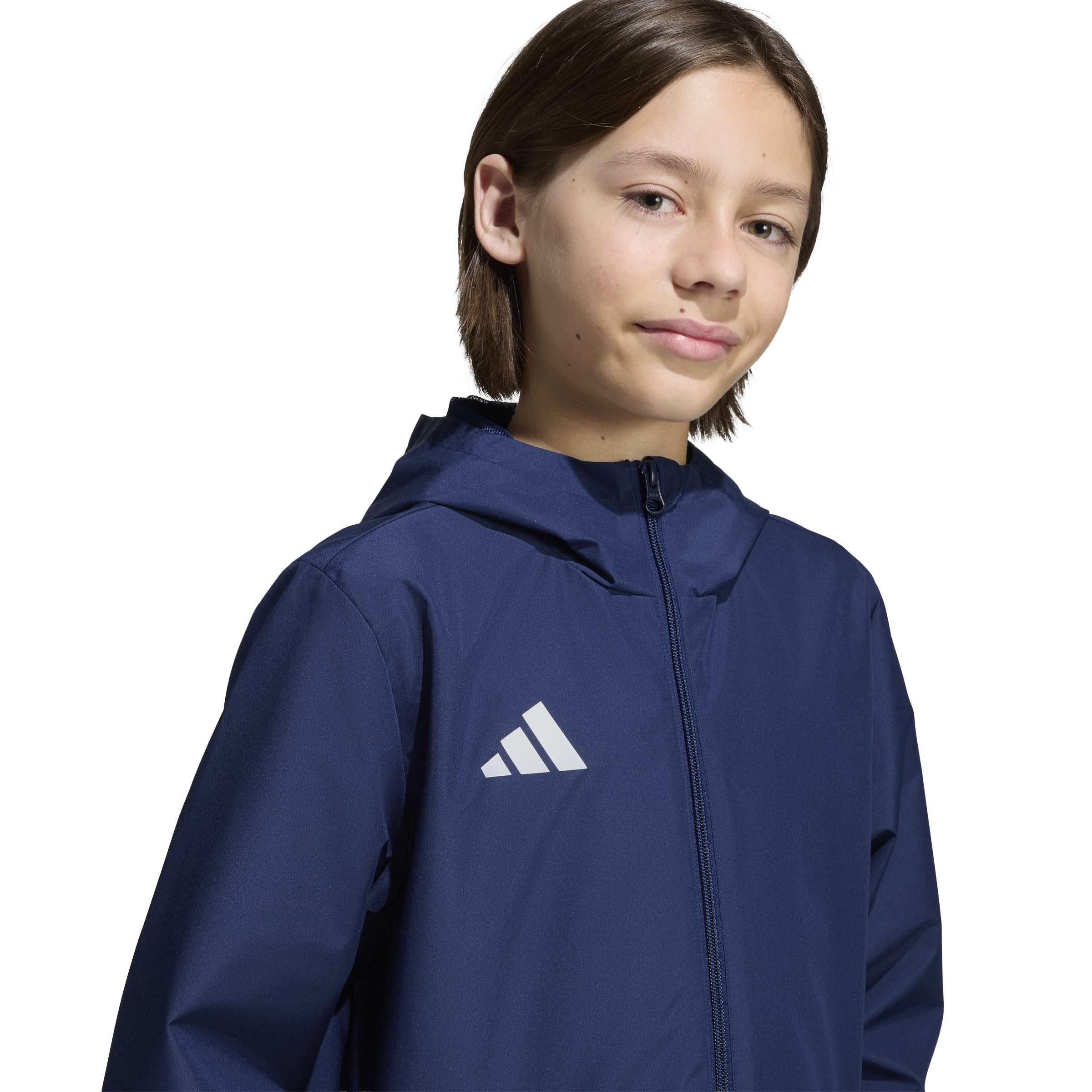 adidas Uniseks - dzieci Entrada26 All Weather Kids Coat, team navy blue 2/white, 13-14 Years