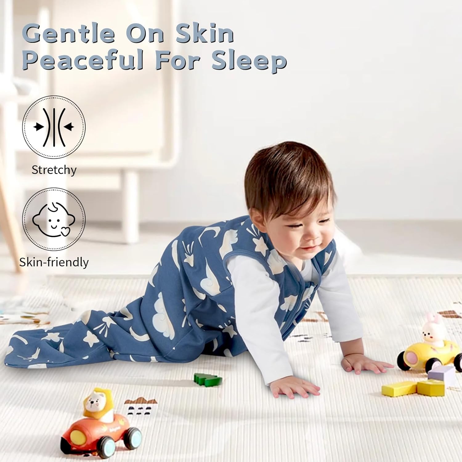 Baby Sleep Sack 6-12 Months,100% Cotton TOG 0.5 Wearable Blanket for Boys and Girls, 3 Pack 2-Way Zipper Lightweight Sleeping Bags for Toddler Newborn Infant - Image 6