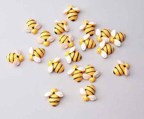 Miniatura 4 de Sowaka 20 piezas de mini adornos de abeja diminutos de resina plana para el cabello, clip de bricolaje, proyectos de arte, suministros de decoración