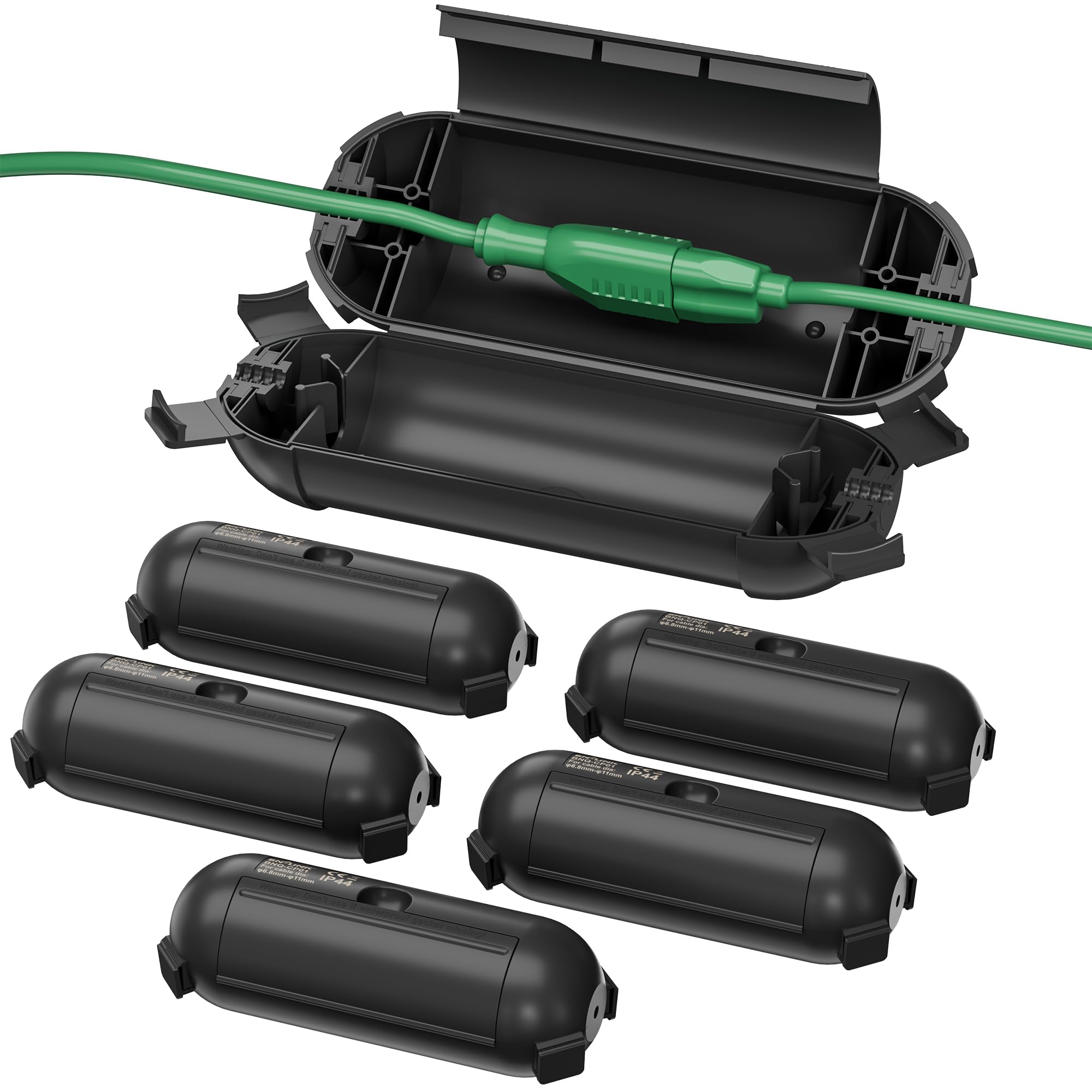 BN-LINK 6 Pack Outdoor Extension Cord Safety Cover, Black