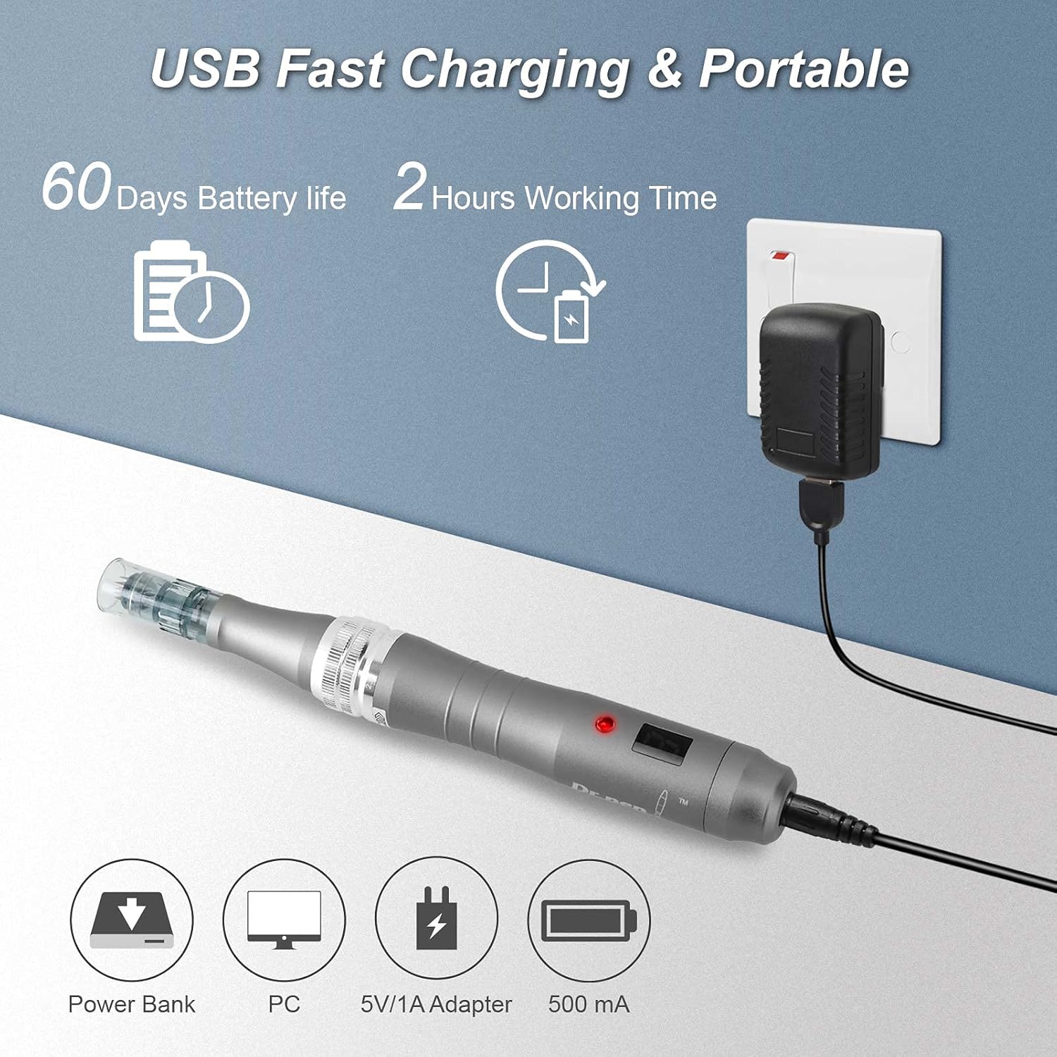 Dr. Pen Microneedling Pen Electric Wireless Derma Pen with 8pcs Replacement Cartridges, Ultima M8 Professional Microneedle Dermapen Skin Care Tool Kit for Face Body Home Use : Beauty & Personal Care