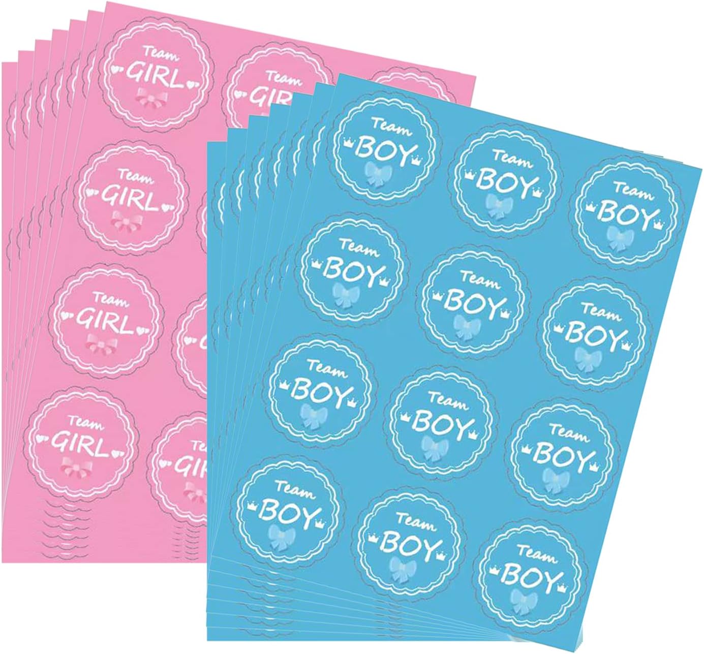 Adesivi Gender Reveal Per Feste Baby Shower - Decorazione Team Boy O Team Girl - Foto 11